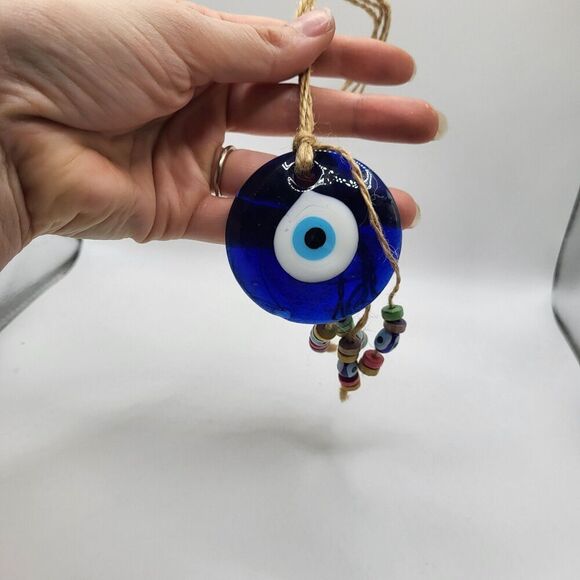 Glass Evil Eye Pendant 2.5in dia - Picture 4 of 4